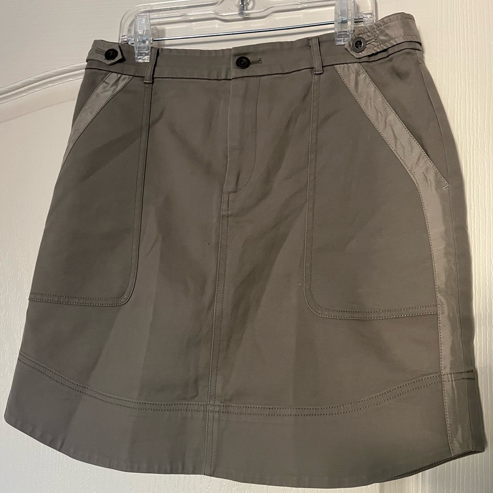 Club Monaco Utility Cargo Mini Skirt Women’s Small Neutral Safari Chic Old Money